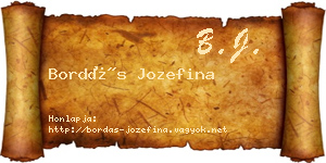 Bordás Jozefina névjegykártya